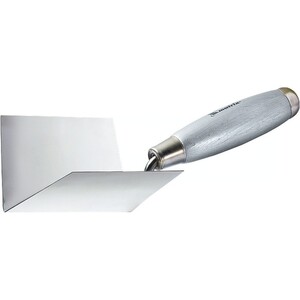 Мастерок из нержавеющей стали, 80 х 60 х 60 мм, для внутренних углов, деревянная ручка Matrix, арт: 86308
