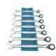 Набор ключей комбинированных с трещоткой, 8-19 мм, 7 шт, реверсивные, CrV Gross, арт: 14892
