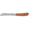 Нож садовый складной, прямое лезвие, 173 мм, деревянная рукоятка Palisad, арт: 79003